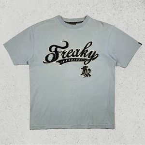 Y2K 2000s Freaky Massive Streetwear Denim Graphic T Shirt